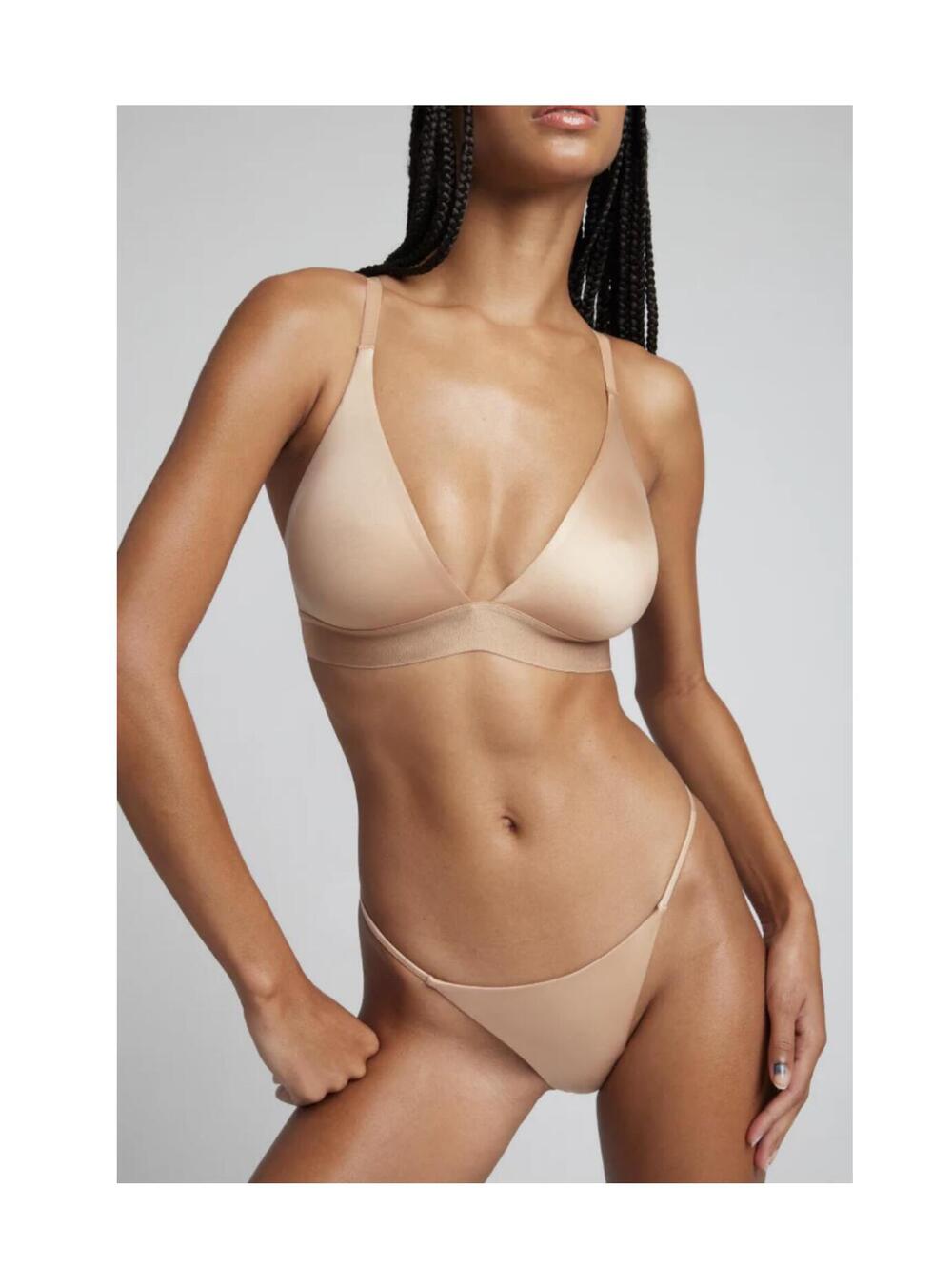 Negative Underwear Glace Triangle Bra Size 2 Buff Nude Bralette
